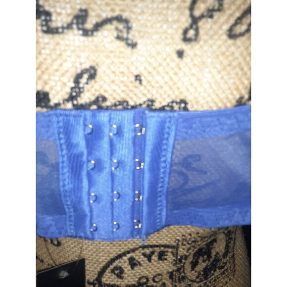 Youmita 40C Dazzling Blue Floral Lace Wireless Bra NWT - Picture 6 of 7
